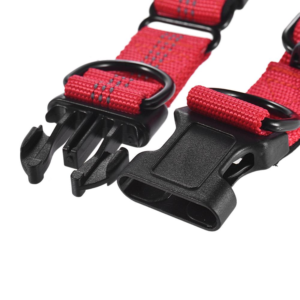 Strong Durable Dog Collar Dual D ring Nylon Length Adjustable Reflective Strips Comfortable Neck Pet Collars for Large