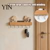 Heavy Duty Key Hanger Wooden Holder, Solid Wood Organizer with 6 Hooks, Modern Kitchen Tool Wall Mounted for Entryway And Office Storage