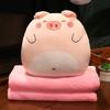 Soft Cute Cartoon Animal Hand Warmer 3-in-1 Pillow Blanket for Office Naps