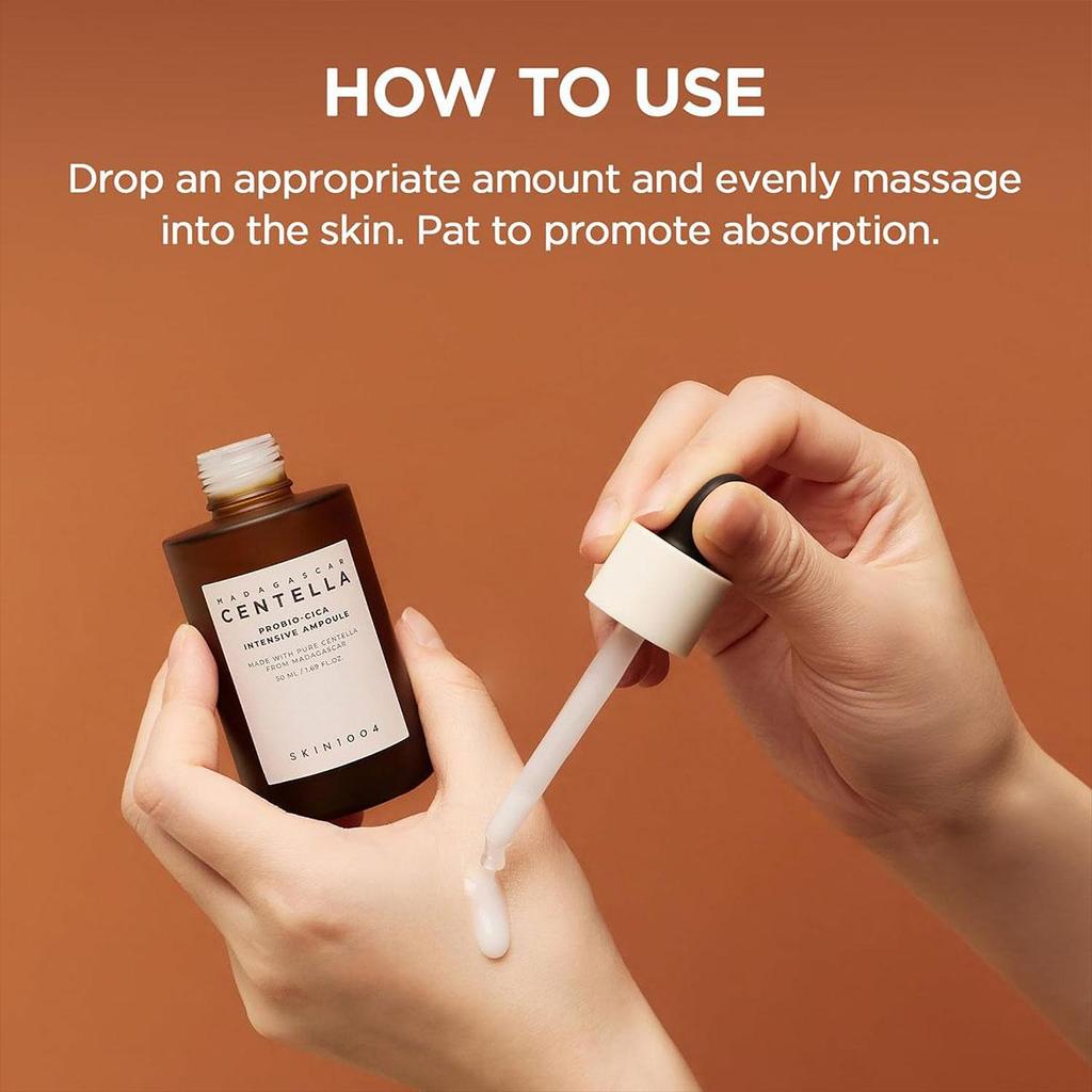 Skin1004 Madagascar Centella Probio-Cica Intensive Ampulle 50ml, Beruhigt Rötungen, Nährend, Leichte Textur, Nicht Klebrig, K-Beauty, Koreanisches Make-up