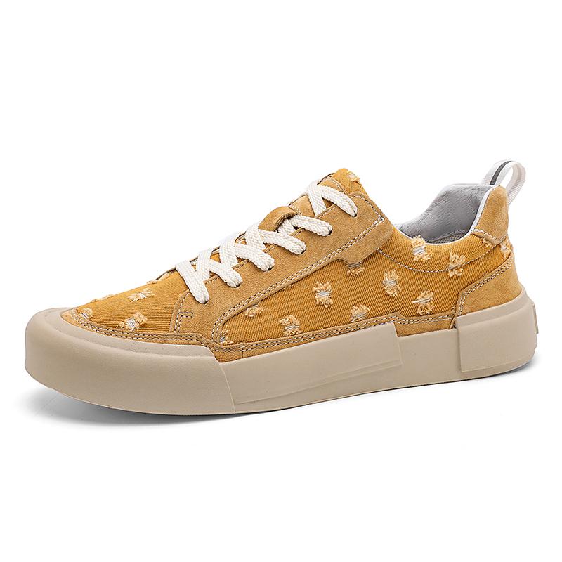 

Модные Горячие Продажи Мужские Повседневные Холщовые Туфли Европа Америка На Шнуровке Модные Мужские Спортивные Туфли Модные Универсальные Рабочие Туфли 44 жёлтый