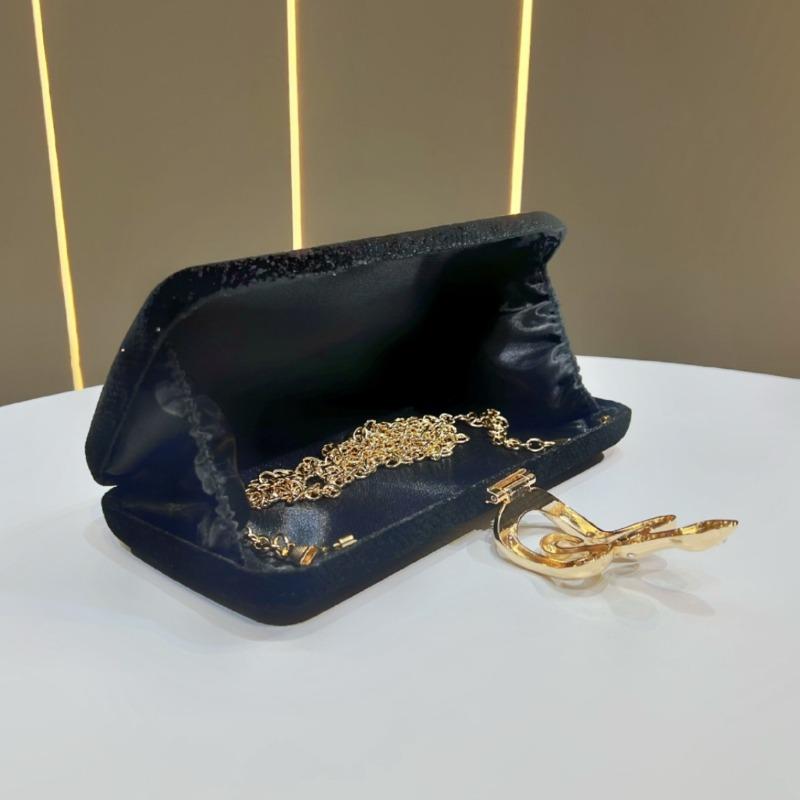 Fashionable Serpentine Lock Dinner Bag, Party and Banquet Clutch Bag, Crossbody Bag Casually