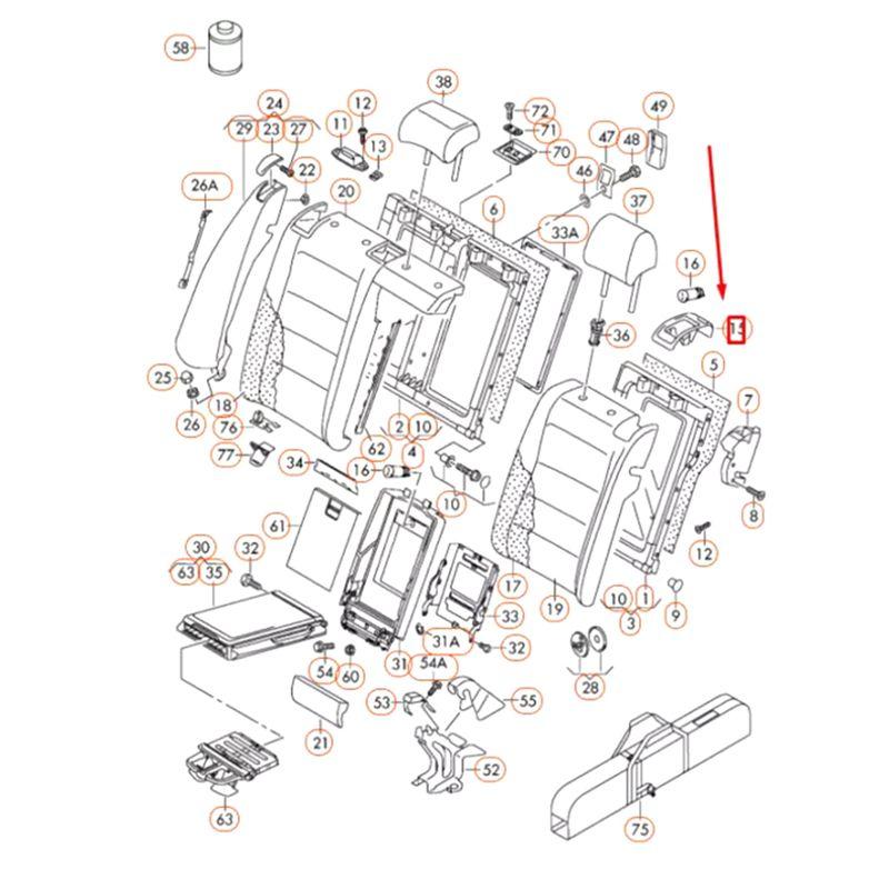 Zadní sedadlo Sklopné Zámek Přezky Kryt Panel Přepážka Ruce S Klíčovou Dírkou Pro VW Passat B6 3.2 3C5885893 3C5885894