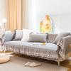1PC Thicken Cotton Sofa Seat Cover with Lace Embroidery Sofa Cushion Mat Living Room Couch Slipcover Furniture Protector Decor