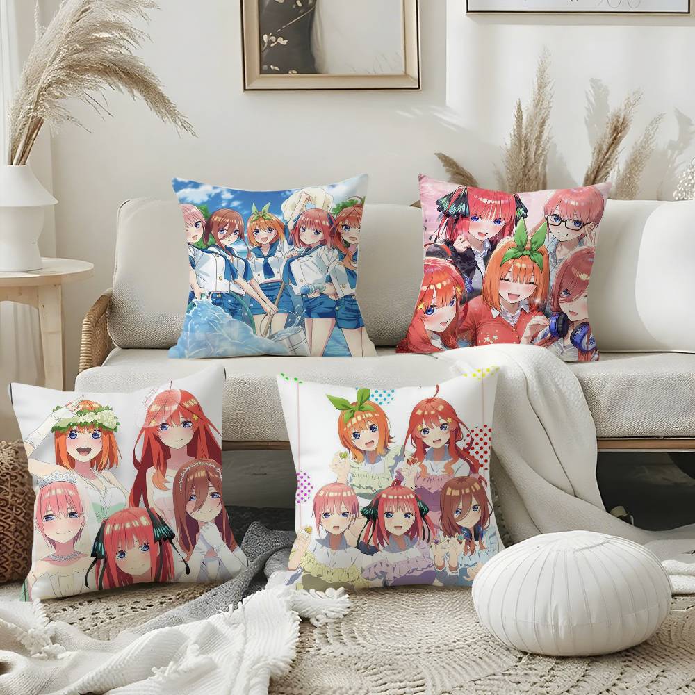 Pillow Case The Q-Quintessential Quintuplets Sofa Short Plush Double-sided HD Printing Room Home Office Gift Cushion Cover