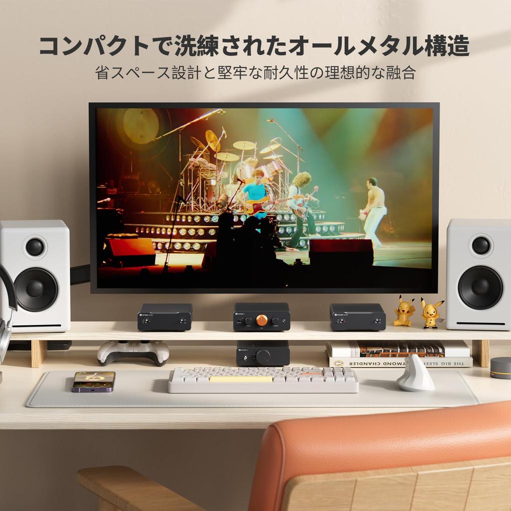 Fosi Audio P4 Mini Preamp with 3 RCA Inputs Home Audio Stereo Preamp for Adjustable Gain dB Bass and Treble Control Amplifier/Active Subwoofer/Speaker