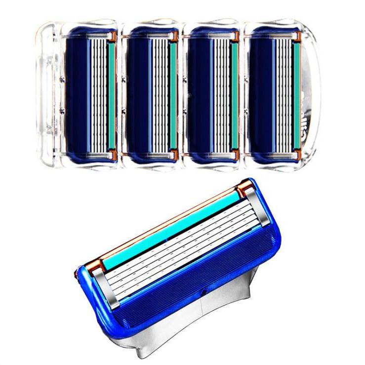 

4 шт. профессиональные бритвенные лезвия с 5 слоями, совместимые для ухода за лицом для мужчин