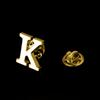 Quality Brass Initial A To Z 26 Letters Pin Golden Color Fashion English Symbol Design Men'S Suit Collar Lapel Brooch Pin