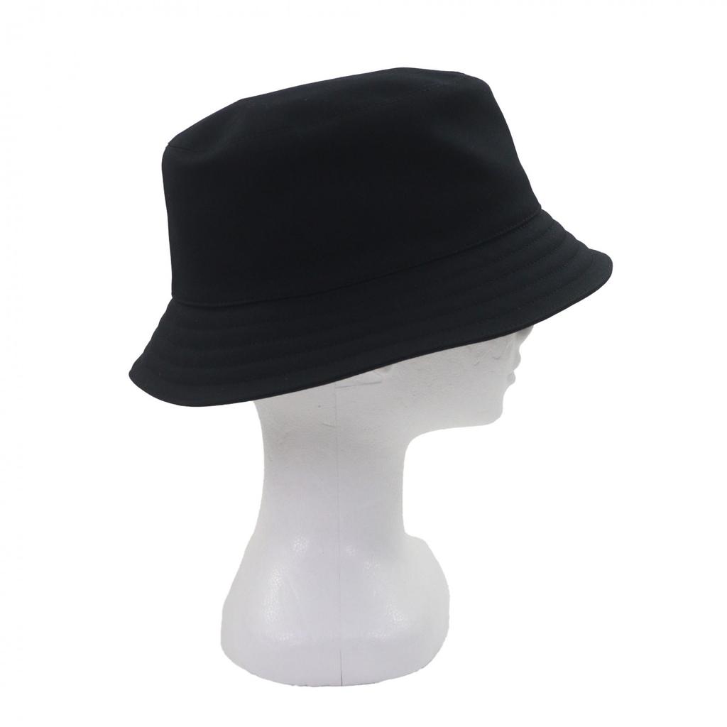 Pristine HERMES hat Fred H Fred H Stripe Bucket black cotton mens 58 Used