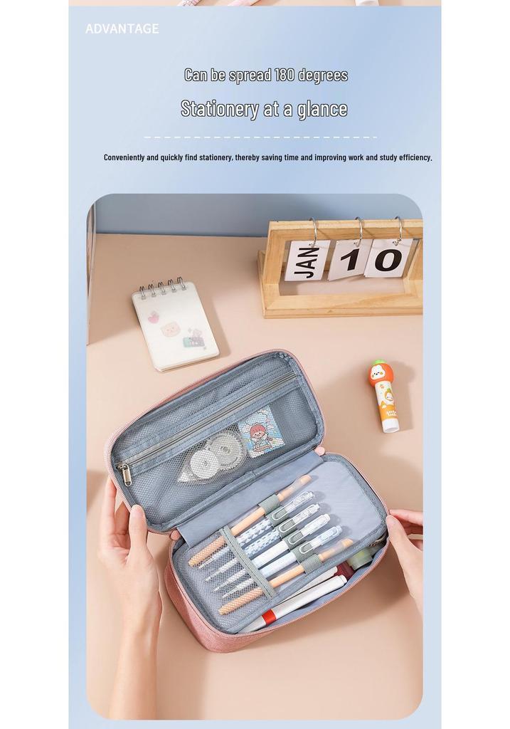 Large Capacity Multi-layer Pencil Case for High School Students - Dirt-resistant and Simple Design