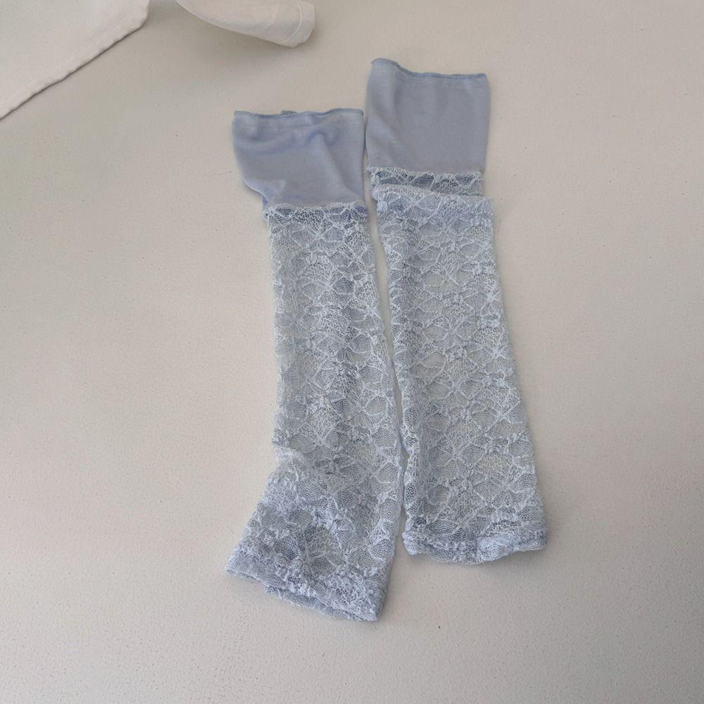 Sheer Mesh Floral Lace Leg Warmers Retro Style Slouch Socks New Open Heel Socks Summer Wear
