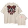 Men Streetwear Washed Acid Oversized T Shirt Japanese Anime Retro Worn Graphic Print T-Shirt Cotton Short Sleeve Tees