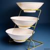 Multi-layer Buffet Display Rack for Hotel Breakfast - Cold Dish & Salad Server with Utensil Containers