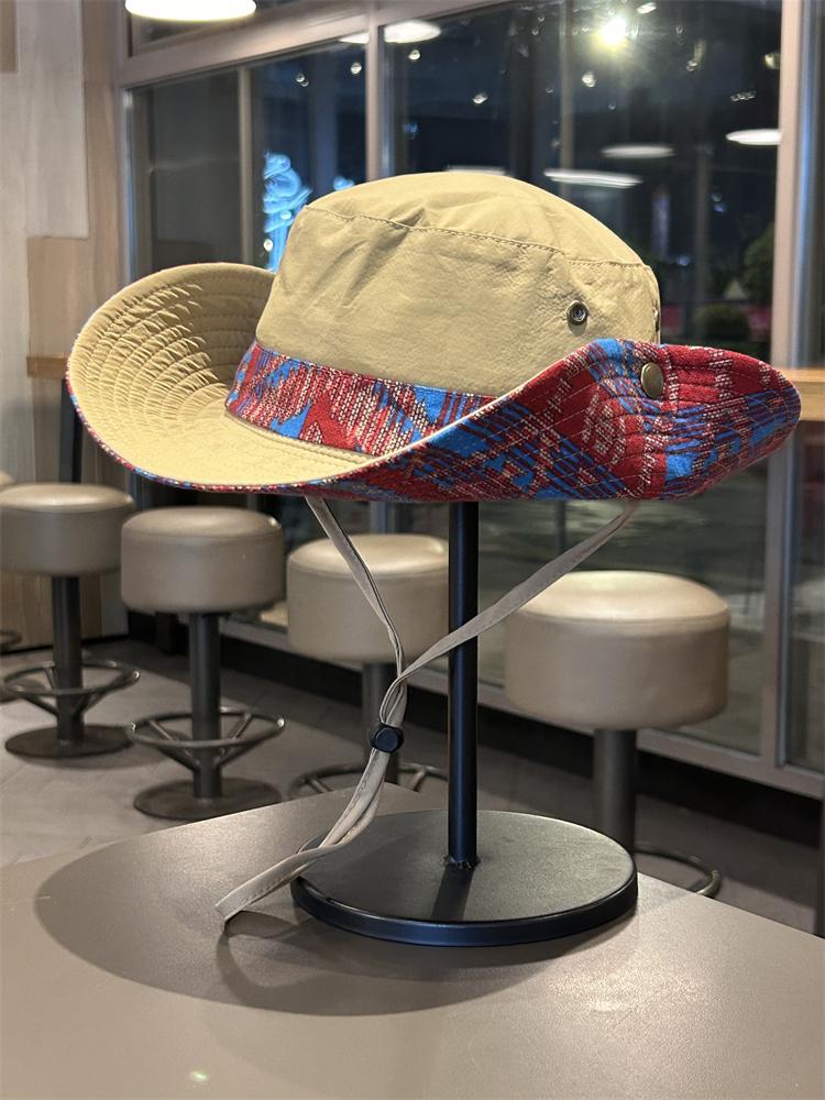 Summer outdoor sun hat men's and women's camping mountaineering hat waterproof quick-drying thin fishing basin hat