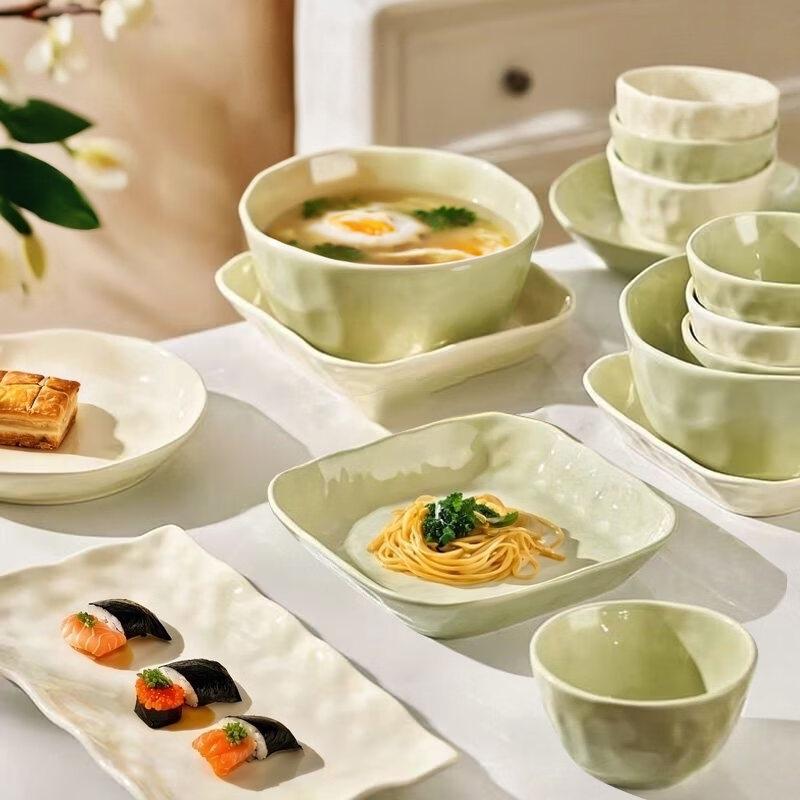 Cream Style 37-Piece Bone China Dinnerware Set