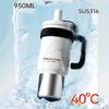 COOKER KING 950ml Stainless Steel Insulated Cup Straw Thermos Cup Large Capacity Travel Car Coffee Mug for Hot or Cold Drinks