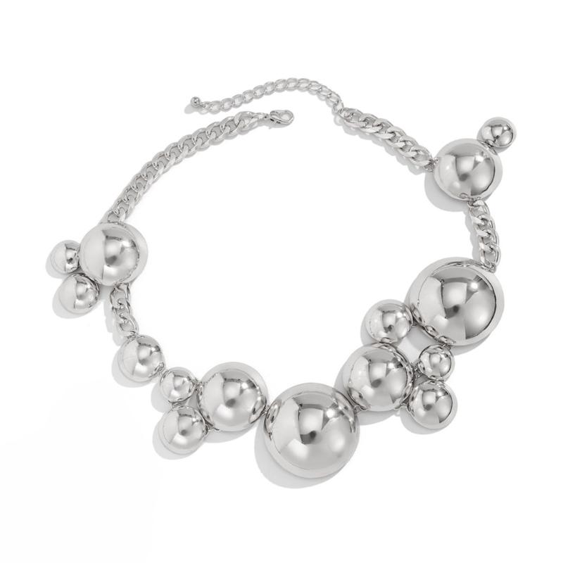 Elegant Metal Pendant Necklace Bracelet Stylish Round Pendant Necklace Unique Wristband Adornment Perfect For Gifting