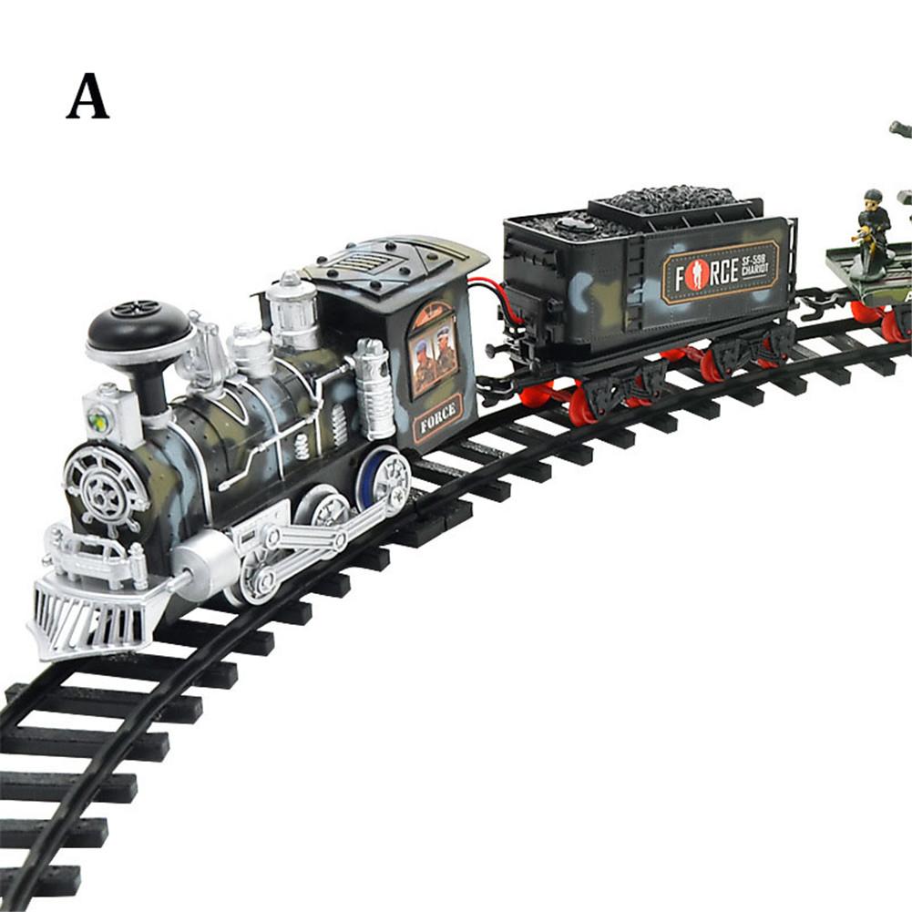 

Electric Steam RC Track Train Remote Control Conveyance Car Simulation Model Rechargeable Set Model Kids Toy A