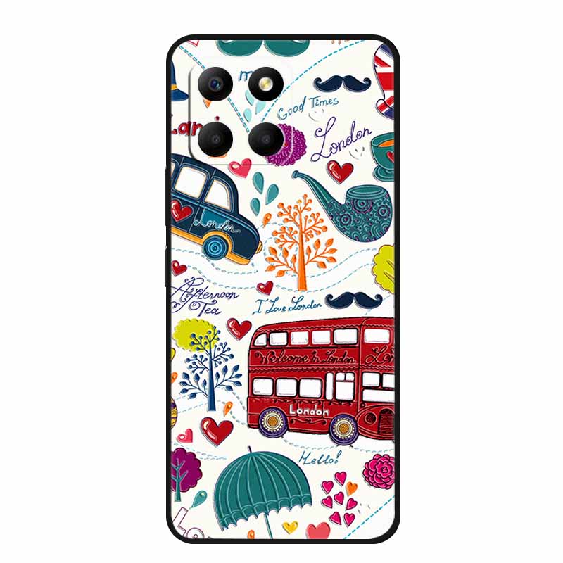 3D Emboss Case For Honor 200 Smart X6c X6b X8c X8b X7c X5b Plus Play 9A Phone Case X 6c 9 A Coque Black Silicone Soft Back Cover