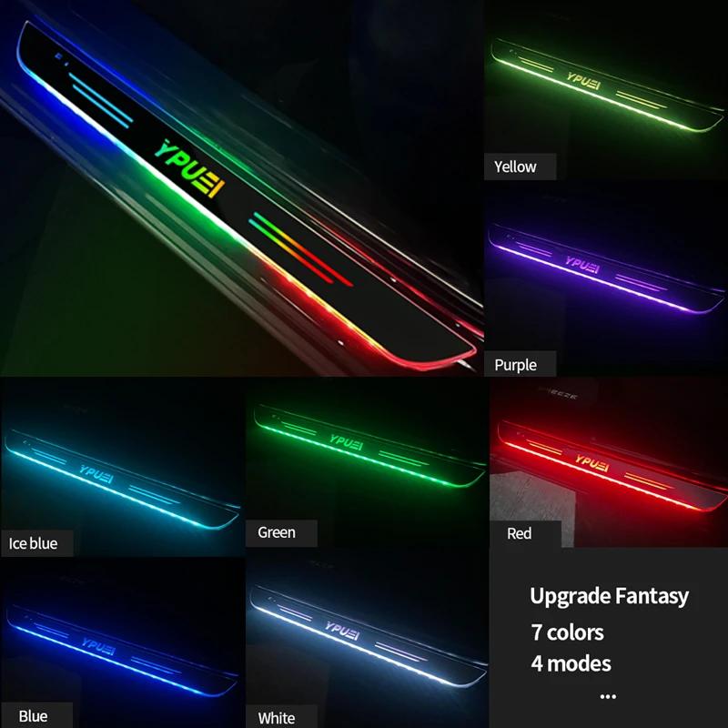 Acrylic USB Power Moving LED Welcome Pedal Car Scuff Plate Pedal Door Sill Pathway Light For Mazda CX5 CX-5 Auto Accessories