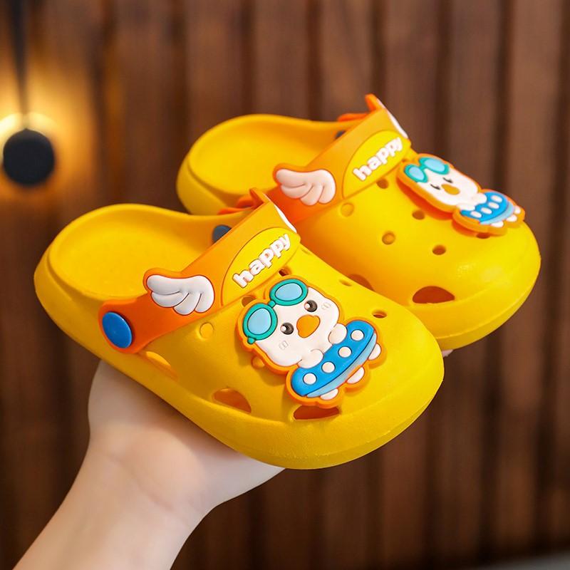 

Children s Summer Clogs for Boys and Girls, Non-Slip Soft Sole, Cute Duck Cartoon Indoor Beach Sandals for Toddlers 22-23（Inner Length13.5 жёлтый