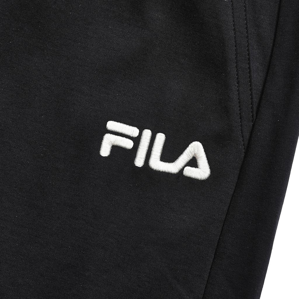 Fila X Magic Stick Collaboration SS23 Jednokolorowe Spodnie Sportowe Dzianinowe z Prostą Nogawką i Średnim Stanem Damskie spodnie Czarne F11W329601F-BK