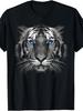 Blue Eyed Tiger Face Graphic T-shirt