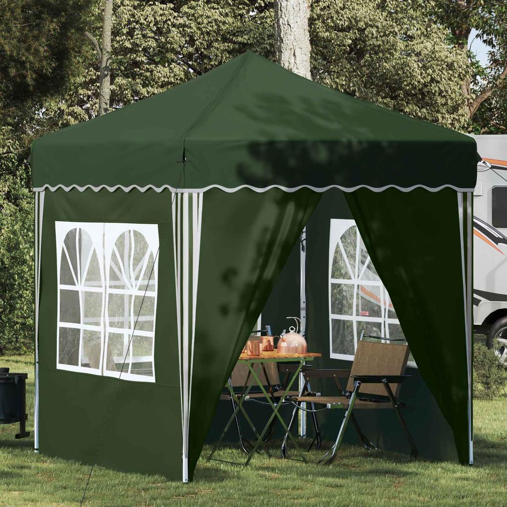Pop Up Party Tent 195 X 195 X 245 Cm Green Oxford Fabric