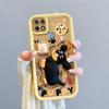 KEYSION Shockproof Case for Realme C21 Y C25Y C25S with Lanyard Silicone Cute 3D Cartoon Doll Phone Cover for Realme C11 C12 C15