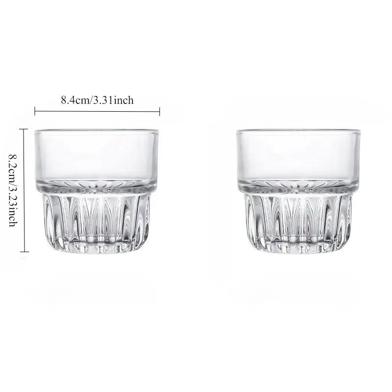 2pcs Vintage Cold Brew Coffee Cup Creative Coffee Mug Trendy Thickened Glass Cup Latte Mocha Espresso Mugs Best New Year Gifts