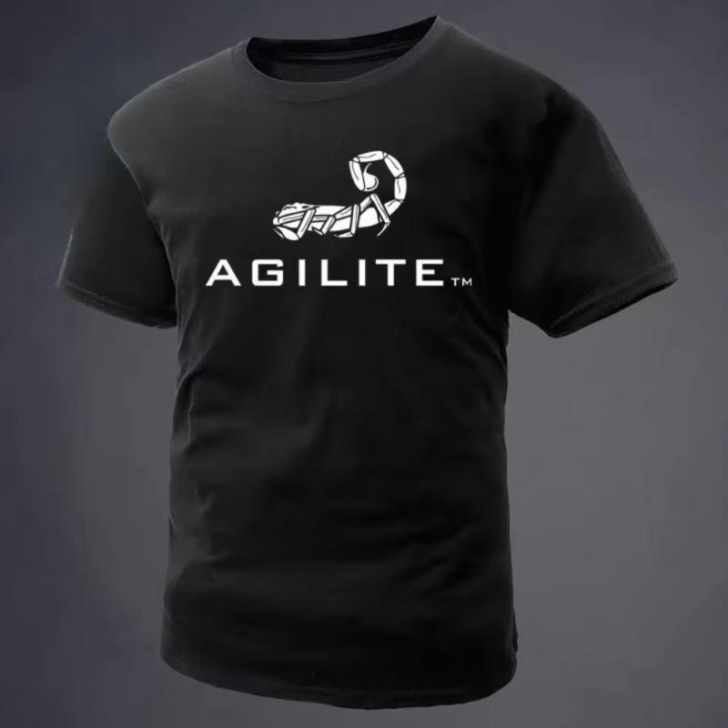 

AGILITE printed Tshirt for summer and autumn 2025 loose and casual shortsleeved mens and womens sportswear S