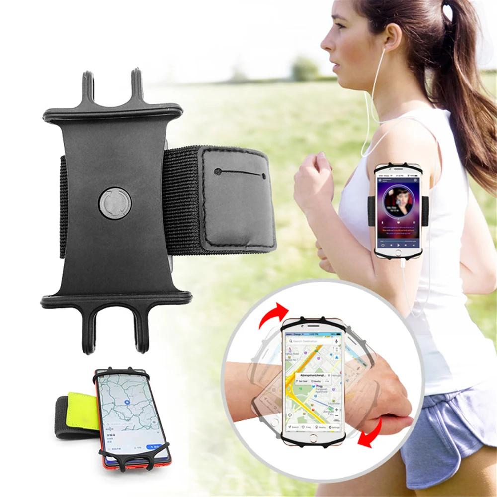 360° Rotation Mobile Phone Wrist Holder Stand Cradle Wristband Outdoor Universal