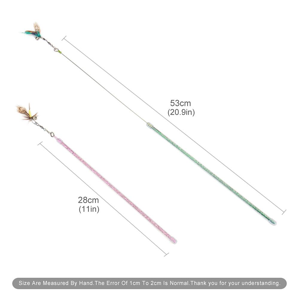 10pcs/5pcs Wholesale Cat Teaser Bug Funny Cat Stick Toy Feather Rod Pet Toy