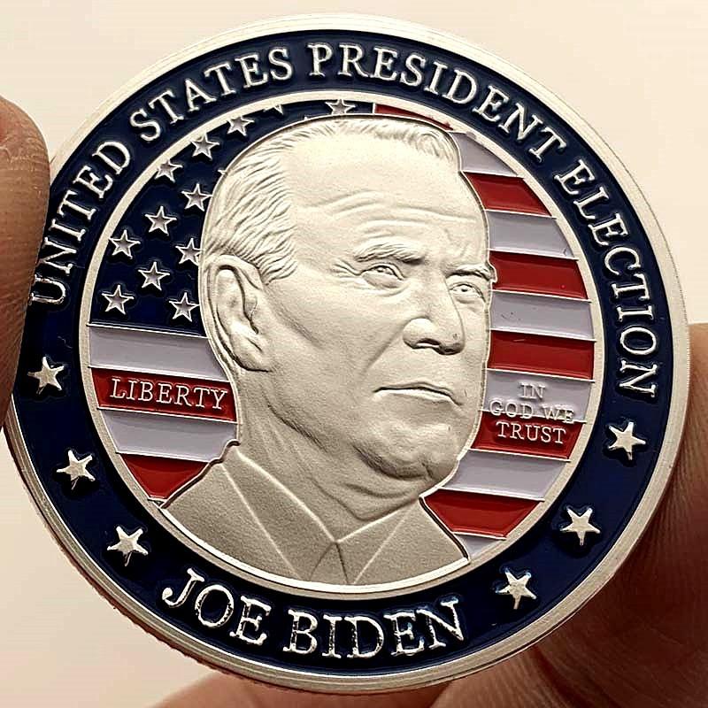 Zlatá mince, 2020 Biden Pozlacená pamětní mince, Sběratelská mince, Zlatá mince s postavou, Pamětní odznak mince