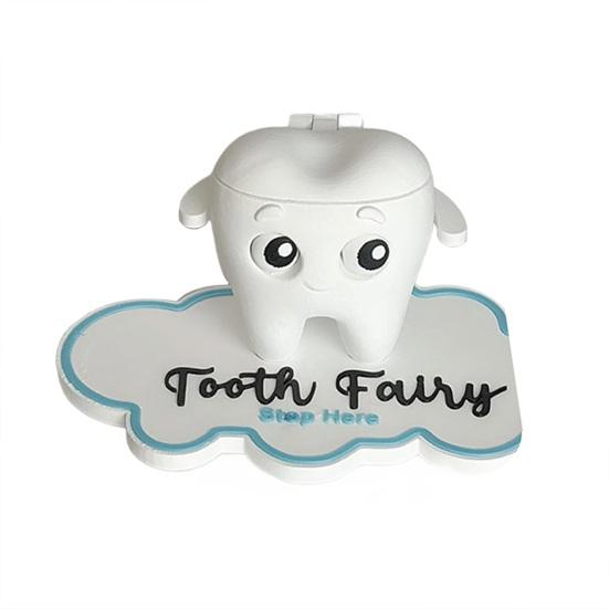 

Надрук на 3D принтері тримач для випалих зубів Мила біла коробочка для зберігання зубів у формі зуба для перших випалих зубів дітей, сувенірна коробочка для хлопчиків та дівчаток синій