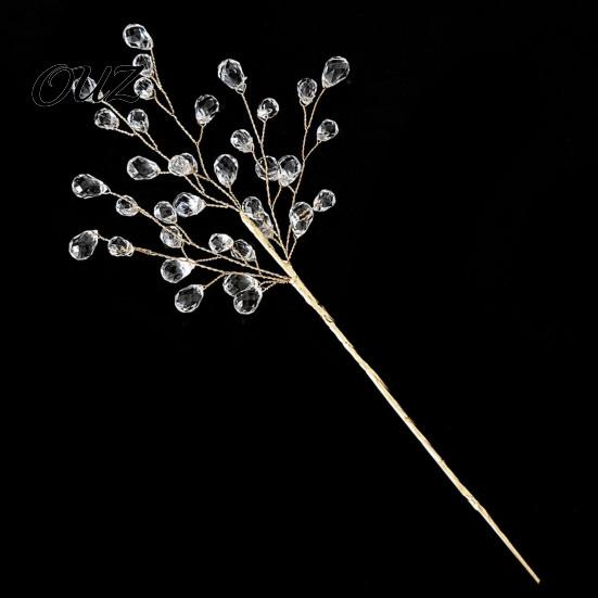 Feiertags-Blumenarrangement Perlen Kunstkristall Weihnachtsbaum-Stecker mit biegsamem Draht, Acryl-Perlen-Zweige Klare Perlen-Girlande für Arrangements,