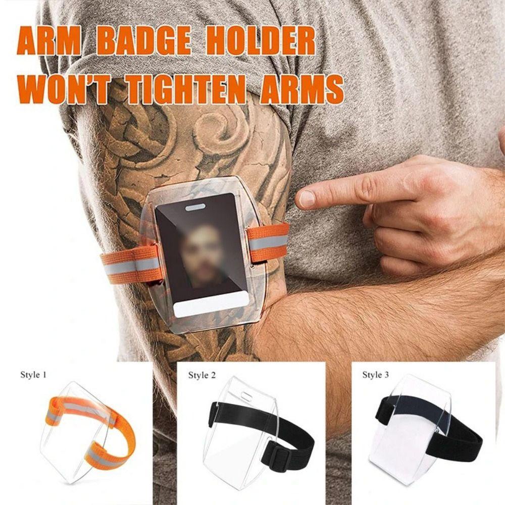 Transparent ID Card Holder Reflective Wristband Card Cover Arm Band ID Badge Holder  Swimming