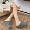 Autumn and Winter Woolen Retro Women's New Inner Height Increase, One Pedal, Lazy Shoes, Thick-soled Bag Head and Half Slippers