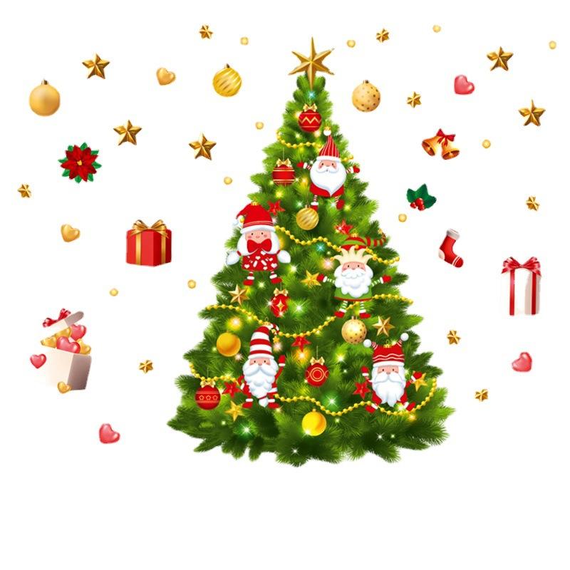 

Рождественская елка наклейки на окна Рождественские украшения наклейки на окна макет сцены наклейки на стеклянные двери 30*90*2