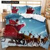 Christmas Duvet Cover Set Christmas Gift Bunny Candle Christmas Theme Bedding Set Double Queen King Size Polyester Quilt Cover