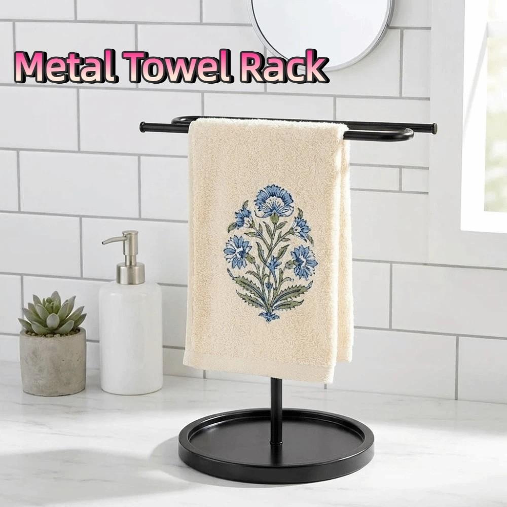 Non-Slip S-Shape Towel Stand Weighted Base Standing Towel Rack Vanity Countertop