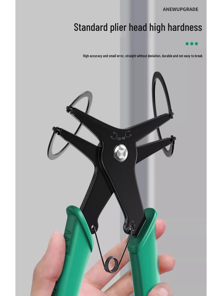 Víceúčelové dvojité kleště na pojistné kroužky pro vnitřní/vnější ohýbání a pojistné kroužky