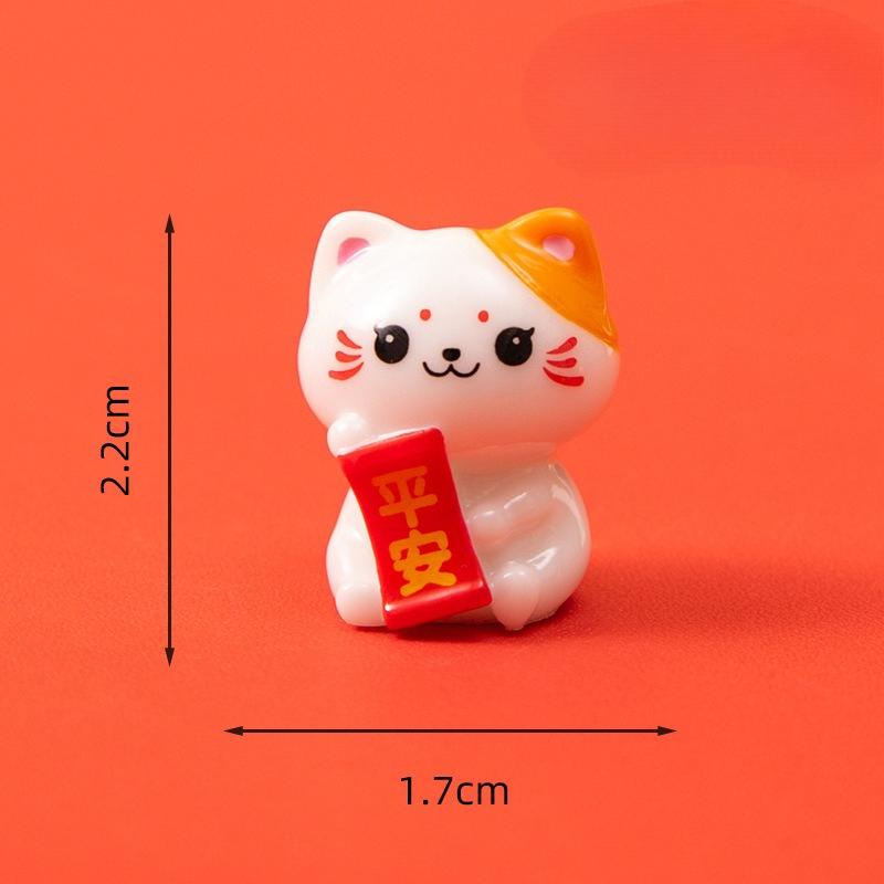 Mikro-Landschaft Niedliche Maneki Neko Figuren, Heim-Desktop-Auto-Figuren, Kunstharz-Handarbeiten, Dekorative kleine Figuren