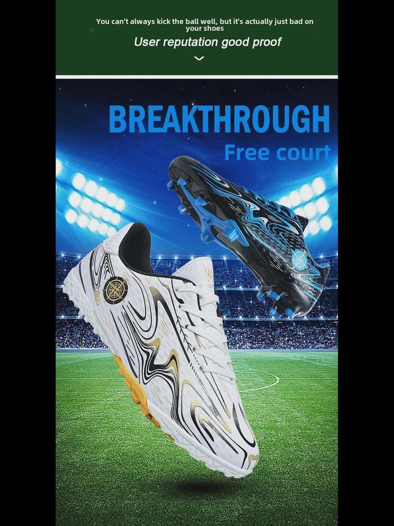 Youth Long-Spike Football Shoes for Boys and Girls, Suitable for Student Athletes In Training and Competitions.