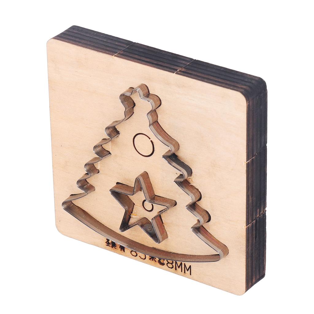 Leder-Stanzform mit Weihnachtsbaum-Motiv, 11 x 10,5 x 2,3 cm, Lederschneider aus legiertem Stahl für Heimwerkerarbeiten