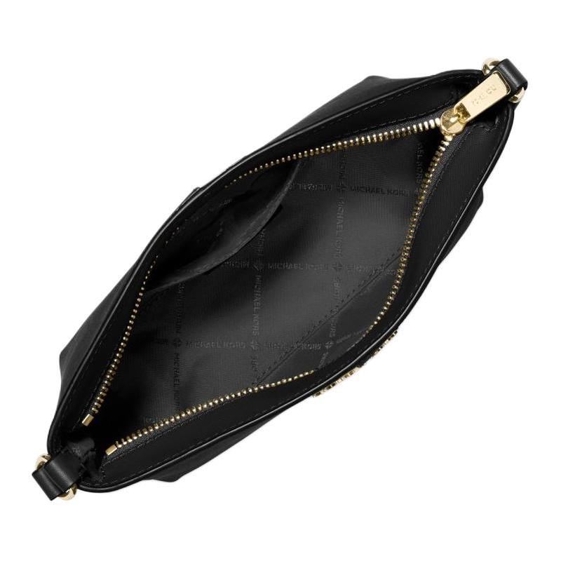 Michael Kors Jet Set Logo Zip Closure Coated Canvas Crossbody Bag Shoulder Bag Small Women's Black