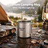 1Pcs Foldable Handle Camping Water Mug Pure Titanium/Stainless Steel Mini Outdoor Portable Tea Coffee Cup Travel Tableware