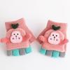 Mädchen Winter Warme Fäustlinge Klappmuschel Halbfingerhandschuhe Strickhandschuhe Kinder Fingerlose Handschuhe