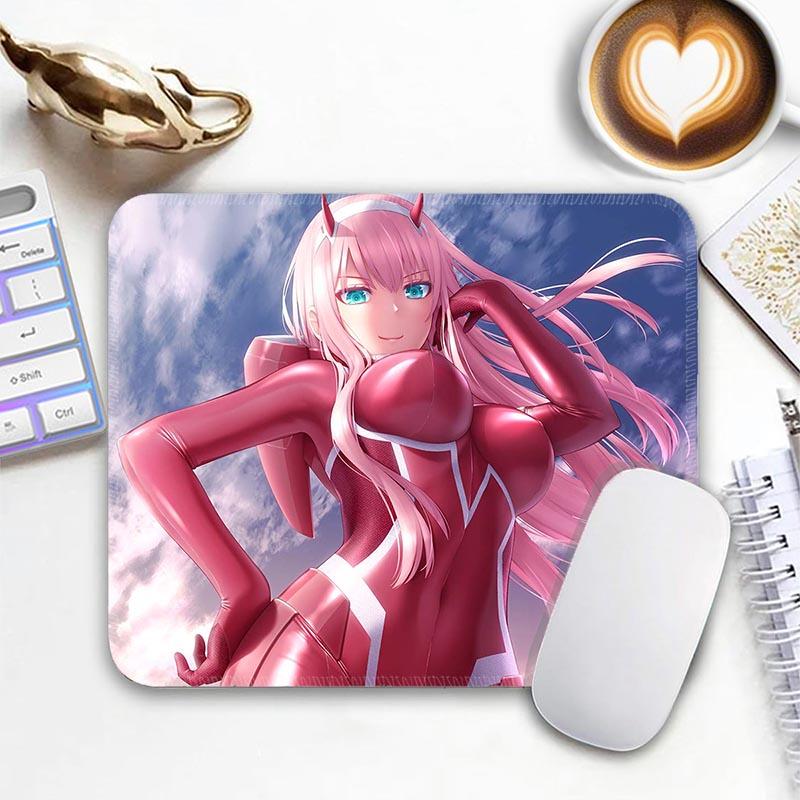 Anime Kawii Standard Mouse Pad D_DARLING in the F_FRANXX Zero Two Gamer Small Mousepad Travel Mouse Mat Non-Slip Mousemat
