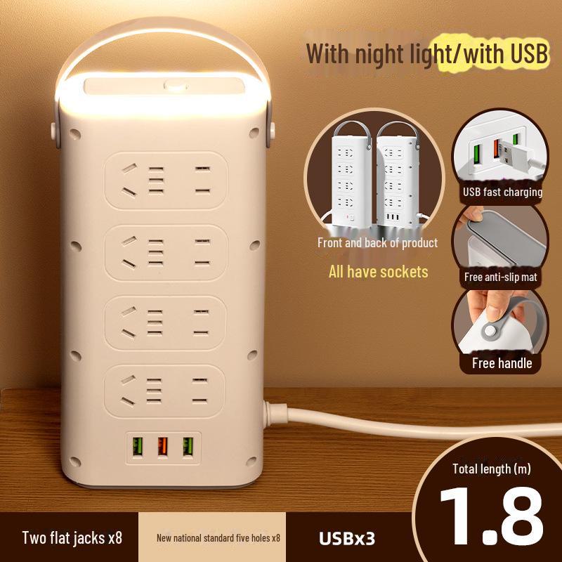 Intelligent Portable Vertical USB Power Strip with Multi-Slot and Anti-Overload Protection